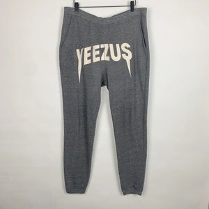 Yeezus Tour 2014 Heather Gray Logo Sweatpants Yeezy SM Kanye West Sweats PANTS